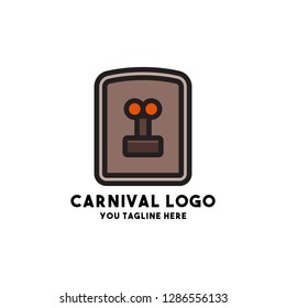 carnival logo vector with mask design concept modern style holiday element