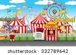Carnival with many rides and shops illustration