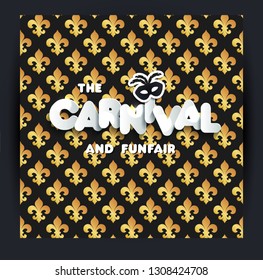 Carnival or Mardi Gras decoration. seamless pattern