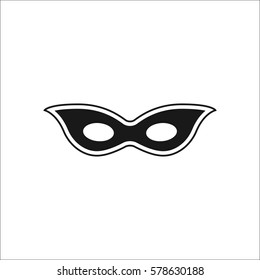 Carnival or Mardi Gras mask symbol simple silhouette icon on background