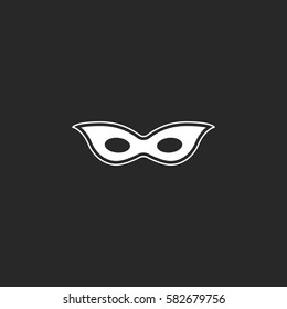 Carnival or Mardi Gras mask symbol simple silhouette icon on background