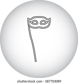 Carnival or Mardi Gras mask symbol simple line icon on background
