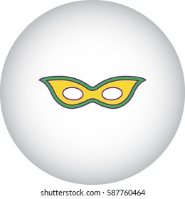 Carnival or Mardi Gras mask symbol simple flat icon on background