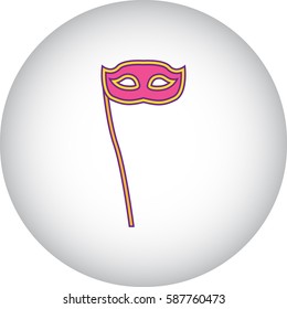 Carnival or Mardi Gras mask symbol simple flat icon on background