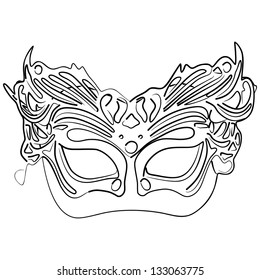 Vector Masquerade Mask Isolated Hand Drawn Stock Vector (Royalty Free ...