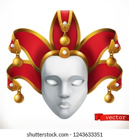 Icono vectorial 3d de máscara de carnaval