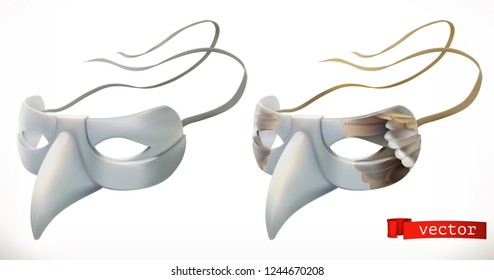 Carnival mask. 3d vector icon