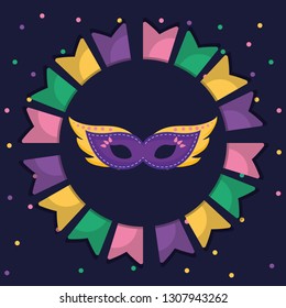 carnival mask accessory with garlands around