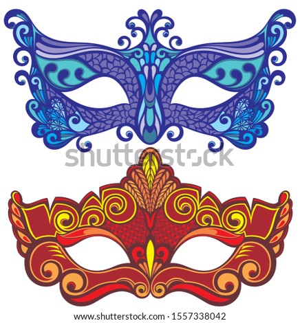 Carnival mask accessory . Mask set