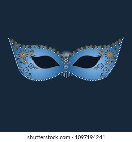 Carnival mask, bead decoration, vector illustration