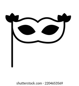 Karnevalsmaske Black Glyph Vektorsymbol, das leicht modifiziert oder bearbeitet werden kann

