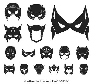 Carnival mask black icons in set collection for design.Mask on the eyes and face vector symbol stock web illustration.