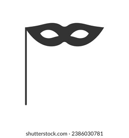 Carnival mask black silhouette icon isolated on white background