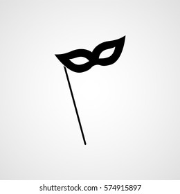 Carnival mask black silhouette. Vector icon