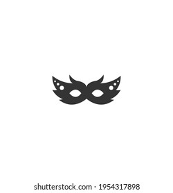 Carnival mask black vector, icon on a white background