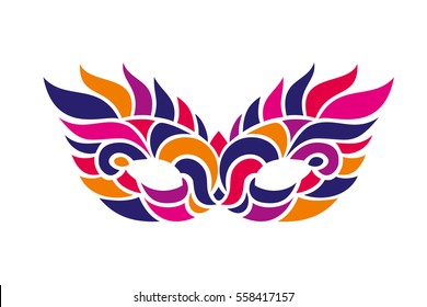 Carnival mask. Bright colors vector carnival mask. Object for greeting cards, logo. Mardi gras, carnival illustration.
