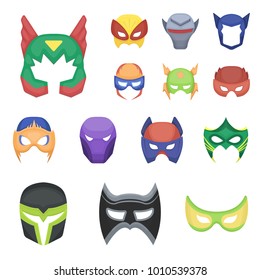 Carnival mask cartoon icons in set collection for design.Mask on the eyes and face vector symbol stock web illustration.