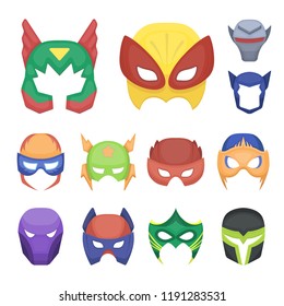 Carnival mask cartoon icons in set collection for design.Mask on the eyes and face vector symbol stock web illustration.