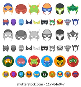 Carnival mask cartoon icons in set collection for design.Mask on the eyes and face vector symbol stock web illustration. Carnival mask cartoon icons in set collection for design.Mask on the eyes and face vector symbol stock web illustration.