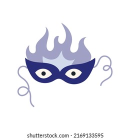 Carnival mask, cartoon style. Trendy modern vector illustration isolated on white background, hand drawn, flat design.