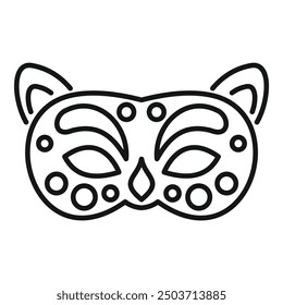 Carnival mask with cat ears featuring floral ornaments is celebrating carnival