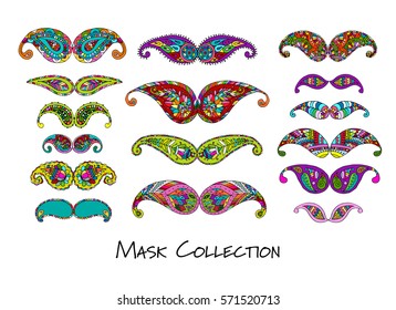 Carnival mask collection, sketch for your design