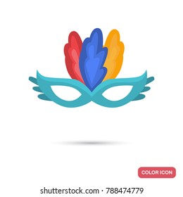 Carnival mask color flat icon for web adn mobile design