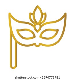 Carnival Mask Color gradient illustration vector icon which can easily modify or edit 