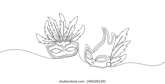 Carnival mask continuous line