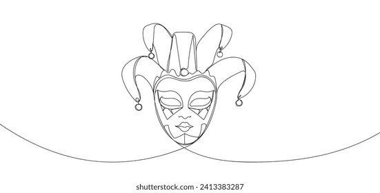 Carnival mask continuous line