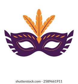 Carnival mask costume icon. Elegant and decorative vector illustration, isolated on a white background. for festive and masquerade.