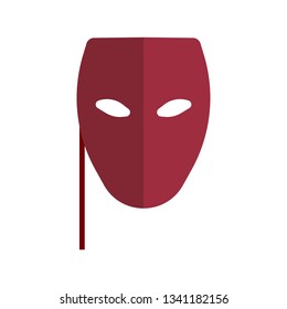 Carnival mask decoration illustration red masquerade theater icon. Venetian celebration festival