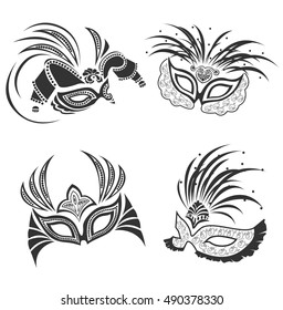 carnival mask delicate openwork set