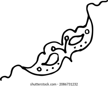 carnival mask doodle. hand drawing.vector