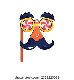 Carnival mask doodle vector filled outline Sticker. EPS 10 file