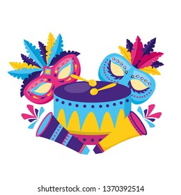 carnival mask drum feathers
