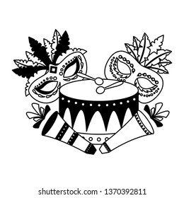 carnival mask drum feathers