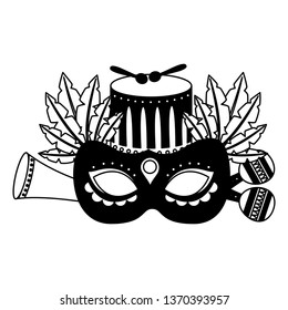 carnival mask drum feathers