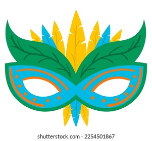 máscara de carnaval con icono de pluma