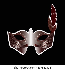 Carnival mask and feather vector illustration