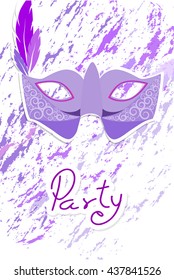 Carnival mask and feather vector illustration