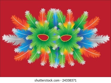 Máscara de carnaval con plumas