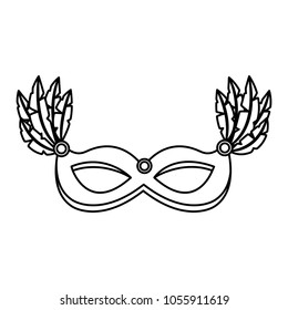 carnival mask with feathers decoration