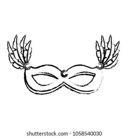 carnival mask with feathers decoration
