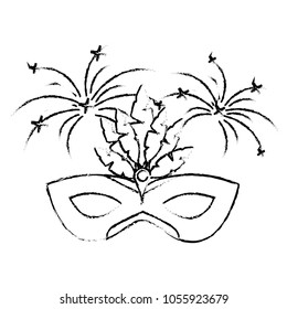 carnival mask with feathers fireworks decoration