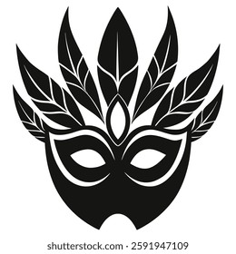carnival mask with feathers, carnival mask on white background