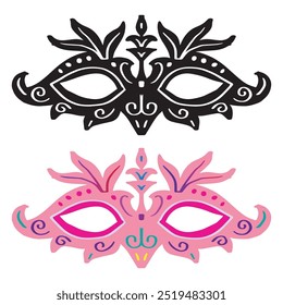  Carnival mask with feathers and ornaments.