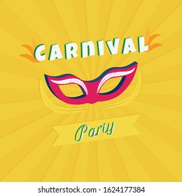 Carnival mask with the feathers. Carnival Party concept.