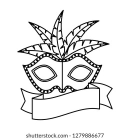 carnival mask with feathers and tape