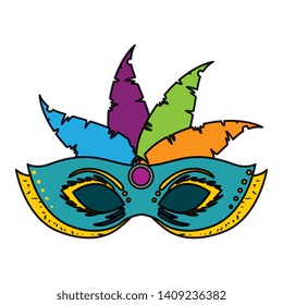 carnival mask with feathers vector illustration